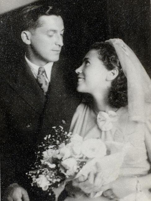 Anna and Itzhac on their wedding day, Bukovina, Romania