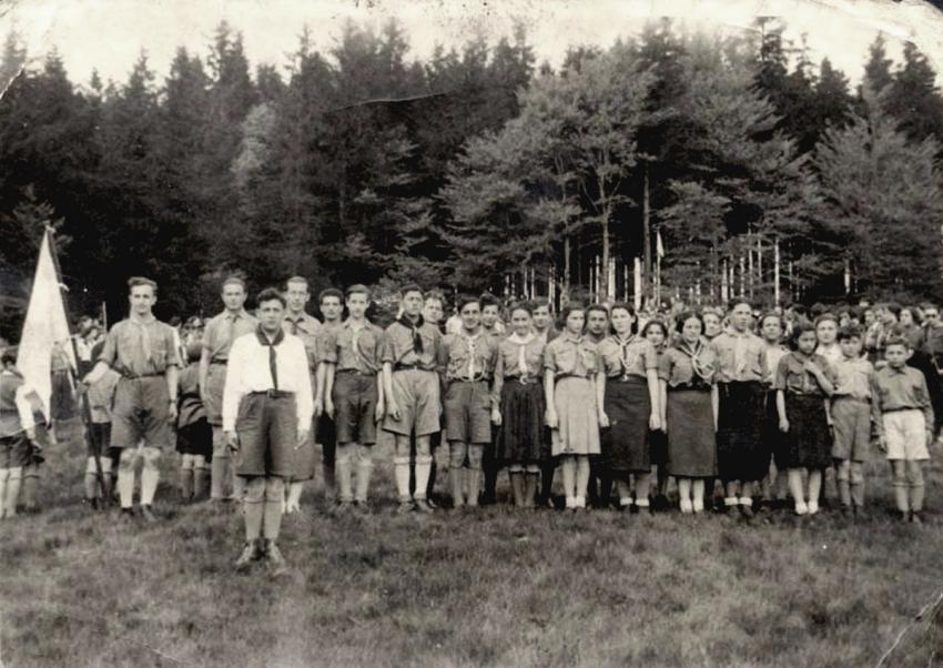 A gathering of members of the Hashomer Ha'tzair movement in Wieliczka, Poland, May 18,1939