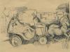 Bruno Schulz (1892-1942). Bianca with her Father in a Coach, Drohobycz, c. 1936